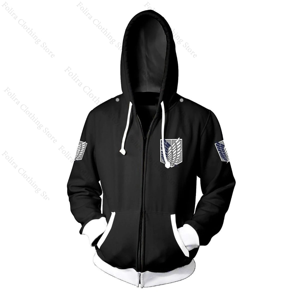 Attack on Titan:Series Print Hoodie Autumn Coat Hooded Zip-up Long Sleeve Tops Man Hoodie Hooded Shirt Men Sweatshirt