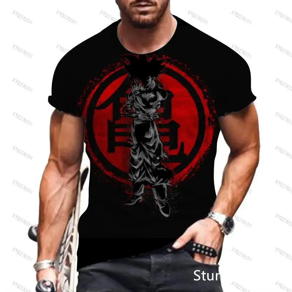 Dragon Ball: Men's 3D Printed Cartoon Tshirt Anime Z Tshirt Summer Harajuku Men Goku Clothes Super Saiya Short Sleeve T-shirt