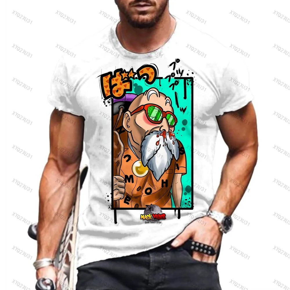 Dragon Ball: Men's 3D Printed Cartoon Tshirt Anime Z Tshirt Summer Harajuku Men Goku Clothes Super Saiya Short Sleeve T-shirt