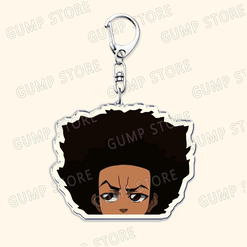 The Boondocks: Keychains for Accessories Bag Huey Riley Scarface Freeman Keyrings Jewelry Fans Gifts