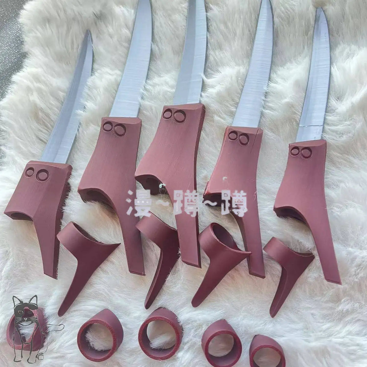 Gachiakuta: Jabber Wonger Cosplay Prop 3D Printing Silver Bracelet Ring Nails Accessories Full Set Halloween Party Adult
