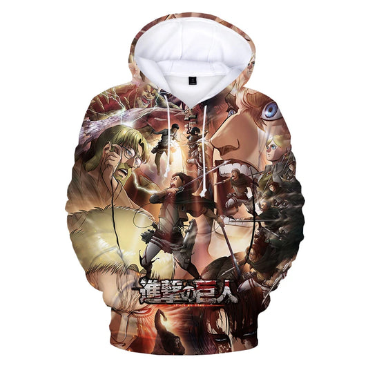 Attack on Titan: 3D Print Hoodie Sweatshirts Casual Long Sleeve Pullover Harajuku Streetwear Anime Hoodies