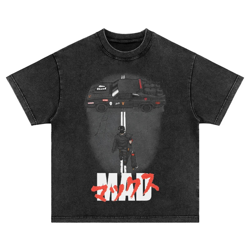 Akira: T-Shirt Retro Washed Cotton Loose Short Sleeve Tee for Men Women Comfortable Unisex Top 2025 Summer