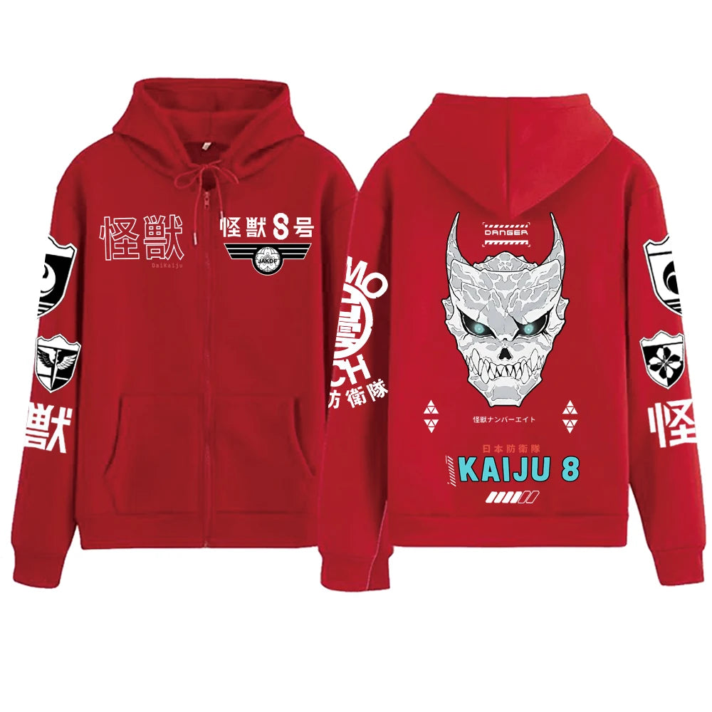 Kaiju No 8: Zipper Hoodie Harajuku Hip Hop Pullover Tops Sweatshirt