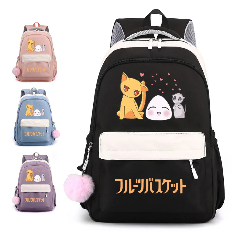 Fruits Basket: Backpacks Teenage School Bags Cute Cartoon Anime Backpacks Large Capacity Backpacks Manga Backpacks