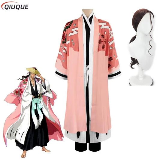 Bleach: Kyoraku Shunsui Cosplay- Thousand Year Blood War Arc Costume Wig Men Party Role Playing Uniform Clothes Outfit