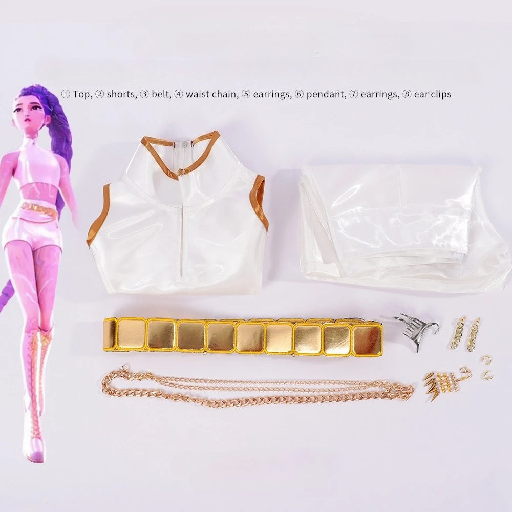 K-Pop Mira Rumi Zoey Cosplay Anime Demon Hunters Cosplay Costume Woman Black/White Gold Party Stage Play Uniform Girl Suit
