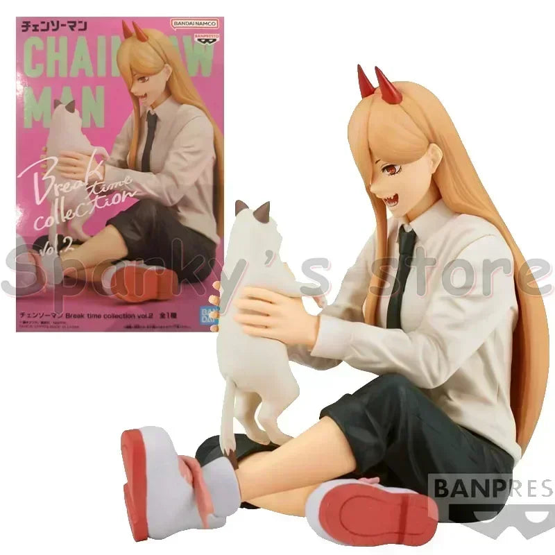 Chainsaw Man: Bandai Original Break Time Collection Figure Denji POCHITA POWER Action Figure Toys For Boys Girls Kids Gifts