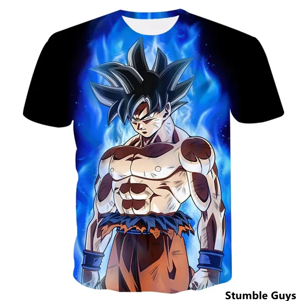 Dragon Ball: Men's 3D Printed Cartoon Tshirt Anime Z Tshirt Summer Harajuku Men Goku Clothes Super Saiya Short Sleeve T-shirt