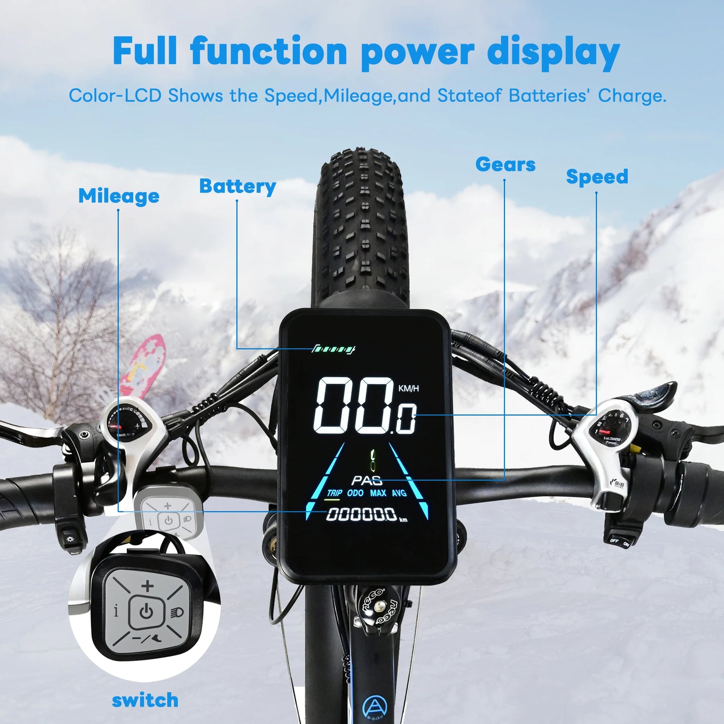 Yowamushi Pedal: Baolujie 2000W Electric Bike with 20AhRemovable Battery 26"×4"Fat Tire Ebike for Adults 35MPH 80MilesElectric Bicycles