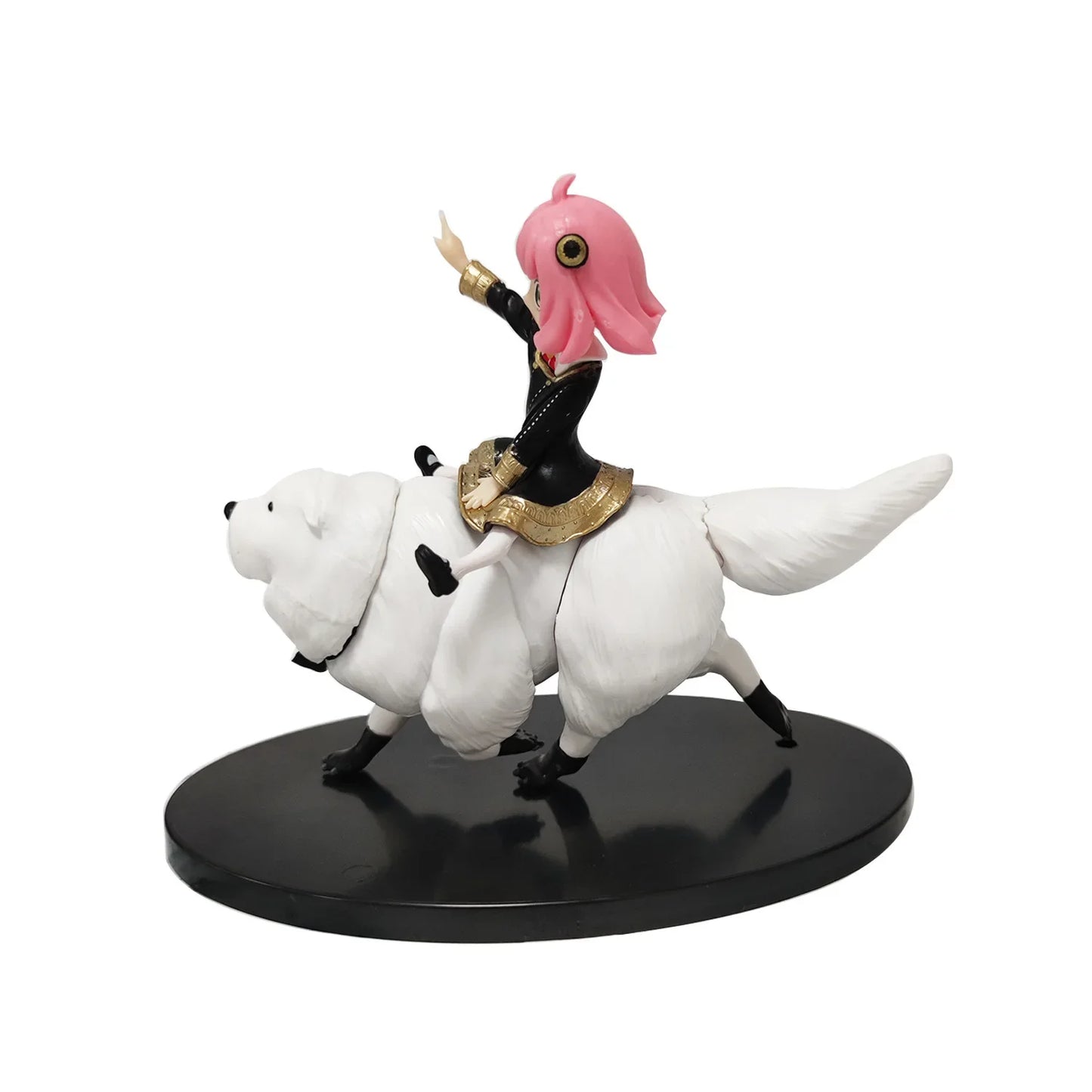 SPY x FAMILY: 14CM Anime Figure Anya Forger Cute PVC Action Model Riding Dog Bond Collectible Gift