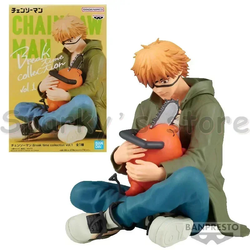Chainsaw Man: Bandai Original Break Time Collection Figure Denji POCHITA POWER Action Figure Toys For Boys Girls Kids Gifts