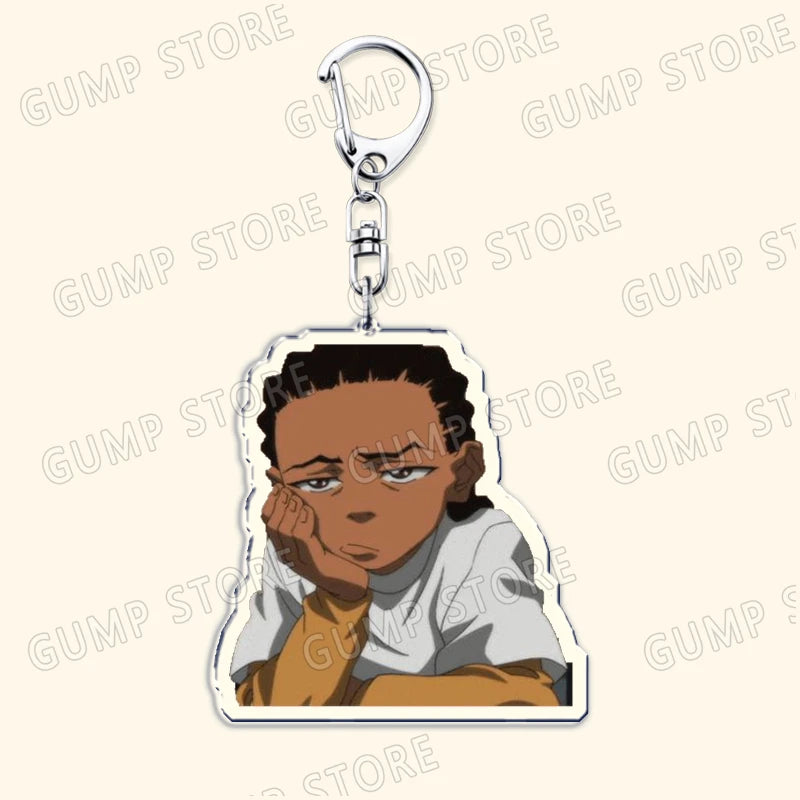 The Boondocks: Keychains for Accessories Bag Huey Riley Scarface Freeman Keyrings Jewelry Fans Gifts