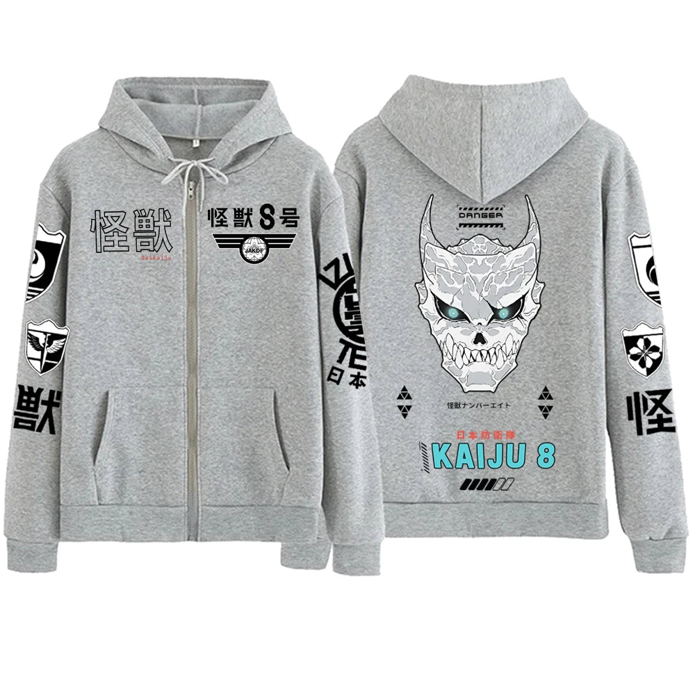Kaiju No 8: Zipper Hoodie Harajuku Hip Hop Pullover Tops Sweatshirt