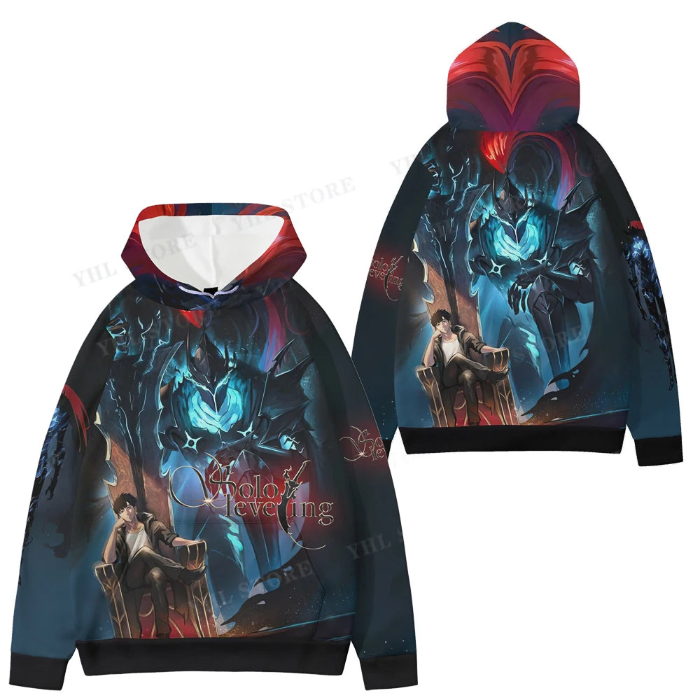 Solo Leveling: Hooded Sweatshirt Hoodie 3d Print Halloween Casual Sweatshirt Streetwear Hip Hop Pullover