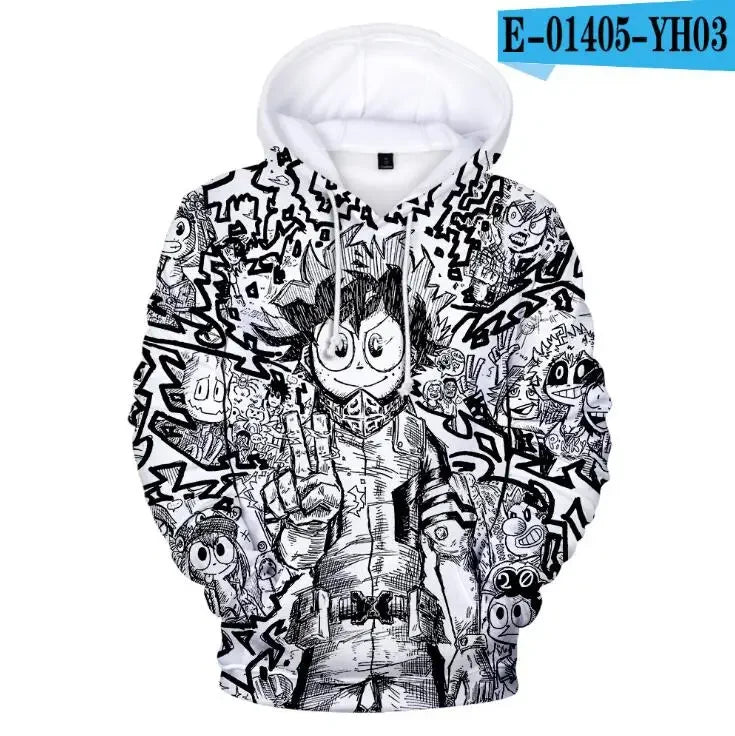 My Hero Academia: Midoriya Izuku All Might Cosplay Costume School Uniform Boku No Hero Academia 3D Print Mens Hoodies Sweatshirts