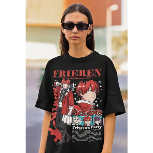 Frieren: T-Shirt Beyond Journey's End Fern Stark Girl Anime Gifts Shirt All Size