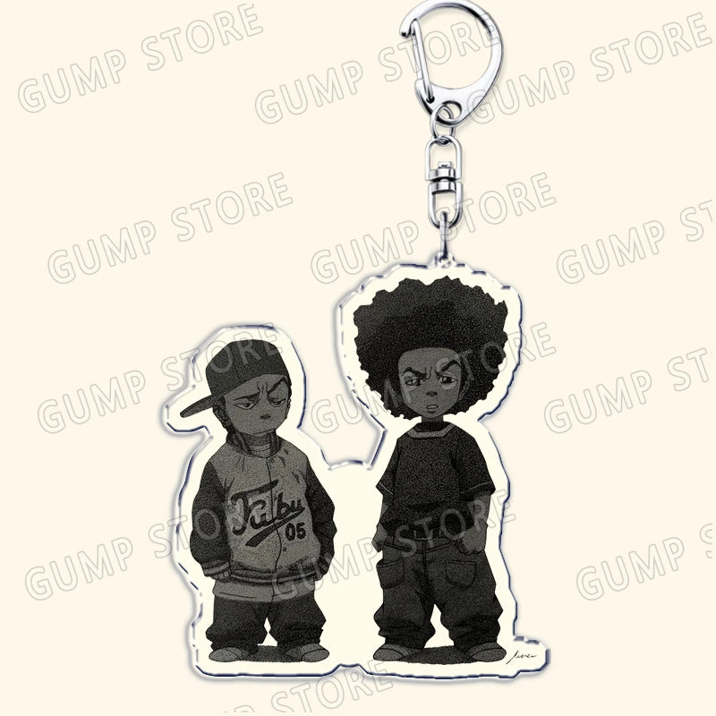The Boondocks: Keychains for Accessories Bag Huey Riley Scarface Freeman Keyrings Jewelry Fans Gifts