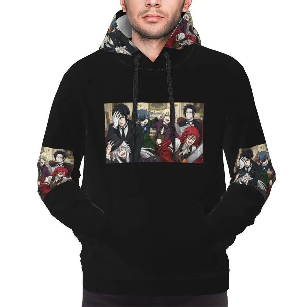 Black Butler: Sebastian Hoodies Hip Hop Pullover Autumn Winter Men's Women's Sweatshirts Long Sleeve Tops