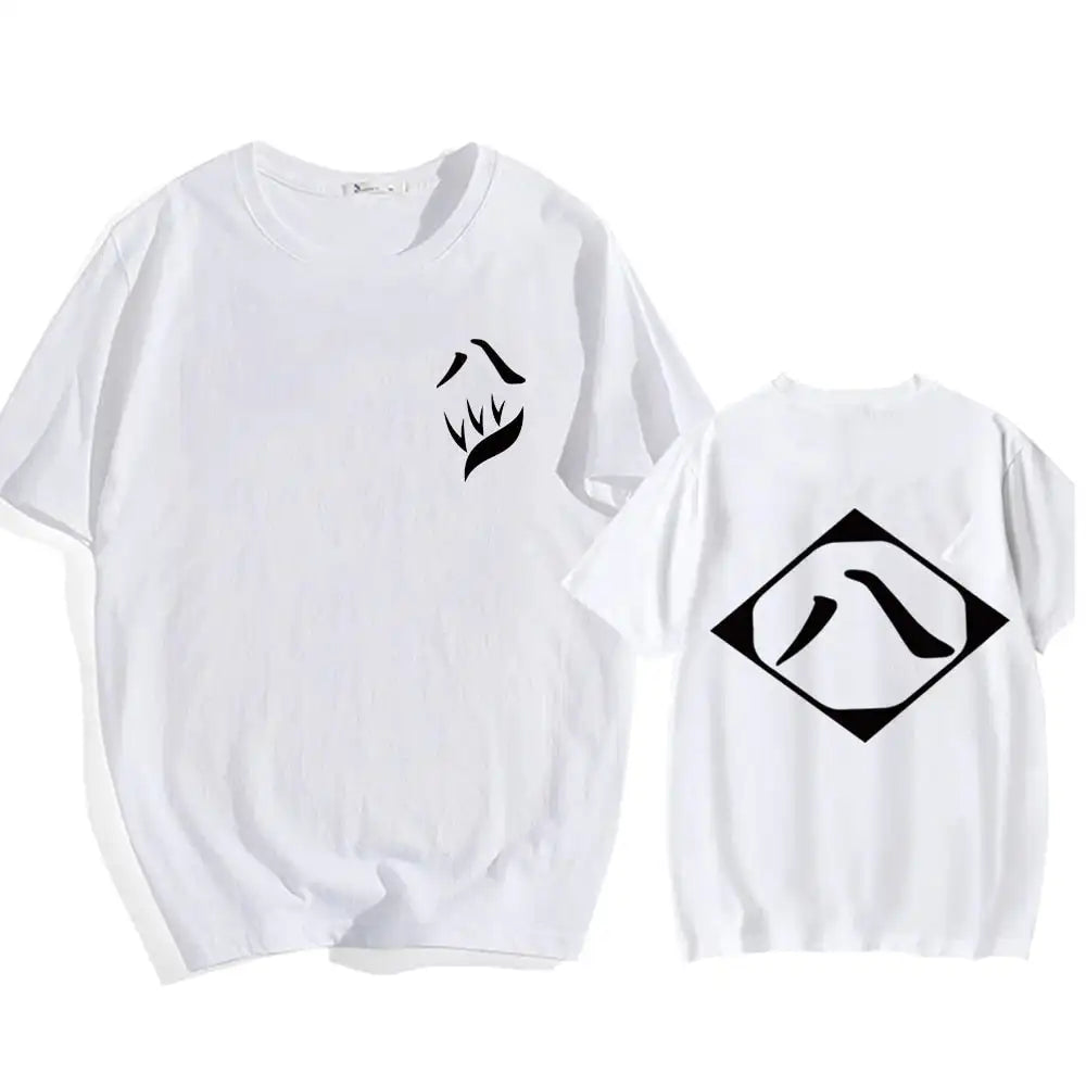 Bleach: Soul Society Print T-shirt Oversized Casual Cotton Black and White Short Sleeves Men's Clothing