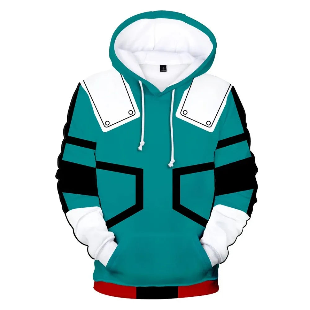 My Hero Academia: Midoriya Izuku All Might Cosplay Costume School Uniform Boku No Hero Academia 3D Print Mens Hoodies Sweatshirts
