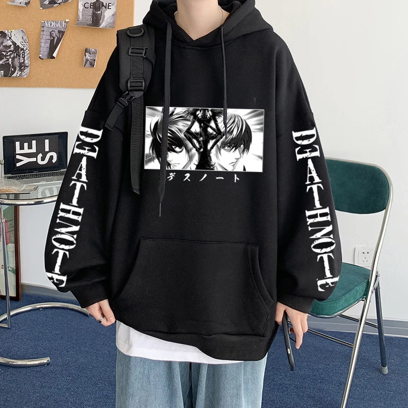 Death Note: Hoodies Graphic Print Streetwear Harajuku Unisex Tops Plus Size Sweatshirt Clothing
