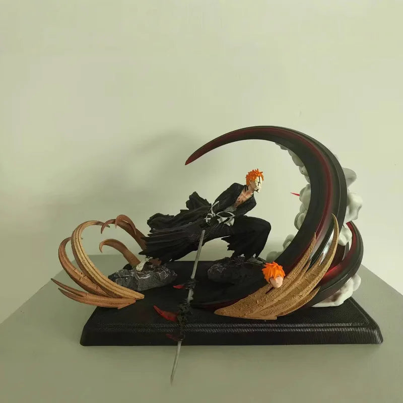 Bleach: 24.5cm Kurosaki Ichigo Slashing Large Anime Figure Model Gk Statue Boys Collection Desktop Decoration Ornament Toys Gifts