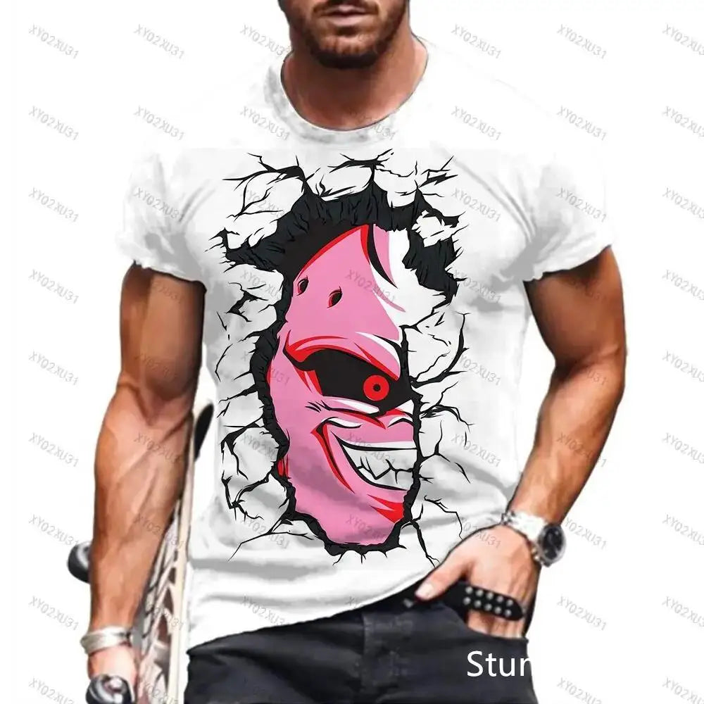 Dragon Ball: Men's 3D Printed Cartoon Tshirt Anime Z Tshirt Summer Harajuku Men Goku Clothes Super Saiya Short Sleeve T-shirt