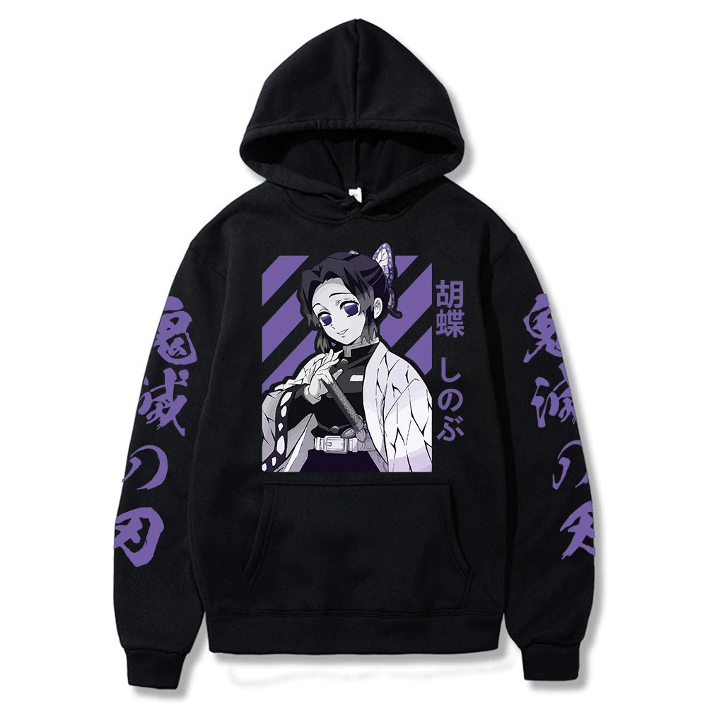 Demon Slayer: Hoodie Kamado Tanjirou Plus Size Harajuku Female Long Sleeve Streetwear Clothing