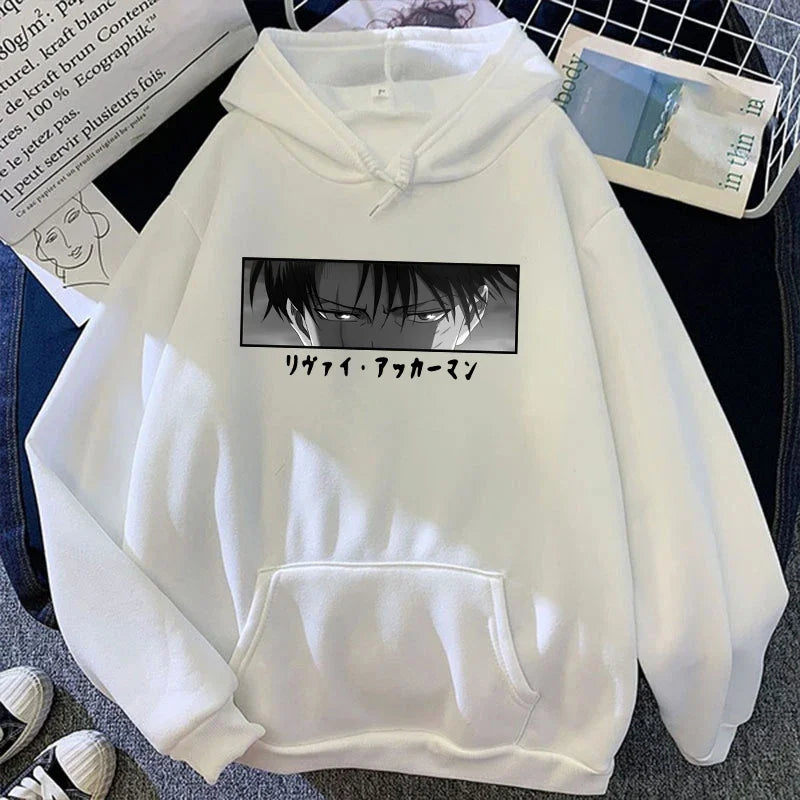 Attack On Titan: Hoodies Levi Ackerman Printed Tops Casual Harajuku Sweatshirts Loose Pullover