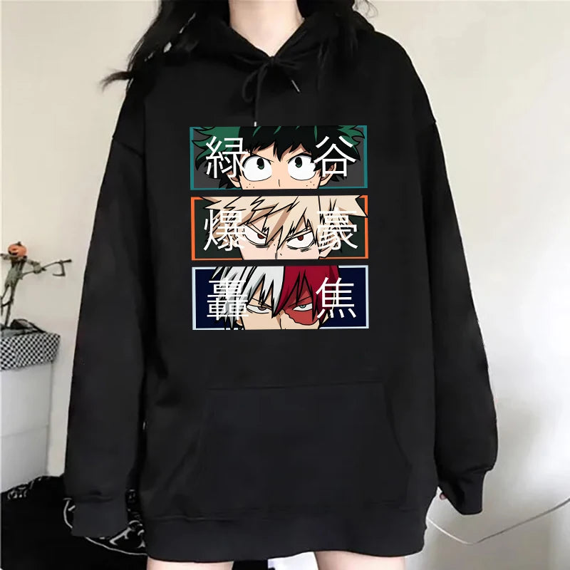 My Hero Academia: Autumn Winter Fashion Long-Sleeved Sweater Anime Deku Bakugou Katsuki Todoroki Shoto Outdoor Sports Hoodie