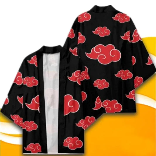 Naruto: Akatsuki Uzumaki Itachi Red Cloud Kimono Shirt Haori Yukata Printing Cosplay Robe Costume Christmas Festival Gifts