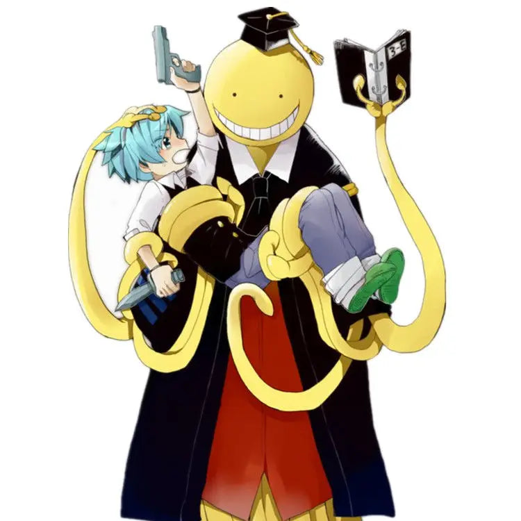 Assassination Classroom: Korosensei Cosplay Costume Cloak Cape Robe Tie Hat Party Suit Teacher School Uniform Women Men