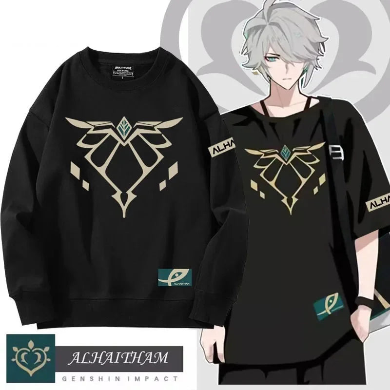 Genshin Impact: Alhaitham Cosplay Hoodie Women Men O-neck Long Sleeve Crewneck Sweatshirt Casual Tracksuit