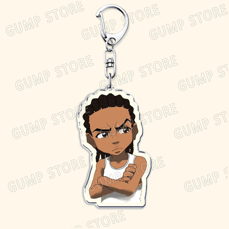 The Boondocks: Keychains for Accessories Bag Huey Riley Scarface Freeman Keyrings Jewelry Fans Gifts