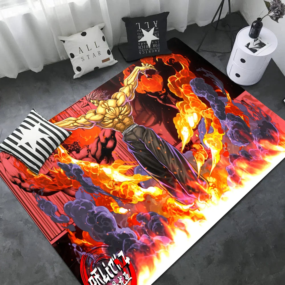 Baki Hanma: Yujiro Manga Hallway Carpet INS Style Soft Bedroom Floor House Laundry Room Mat Anti-skid Bedside Area Rugs