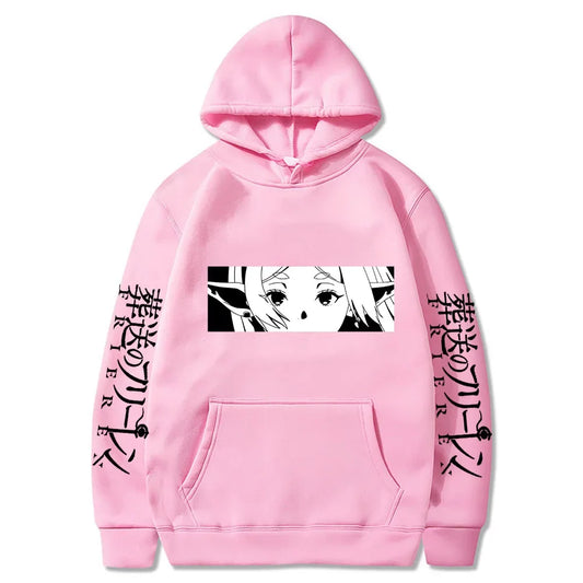 Frieren: Beyond Journey's End Women Sweatshirts Frieren Eyes Printed Hoodies Plus Size Long Sleeve Casual Pullovers