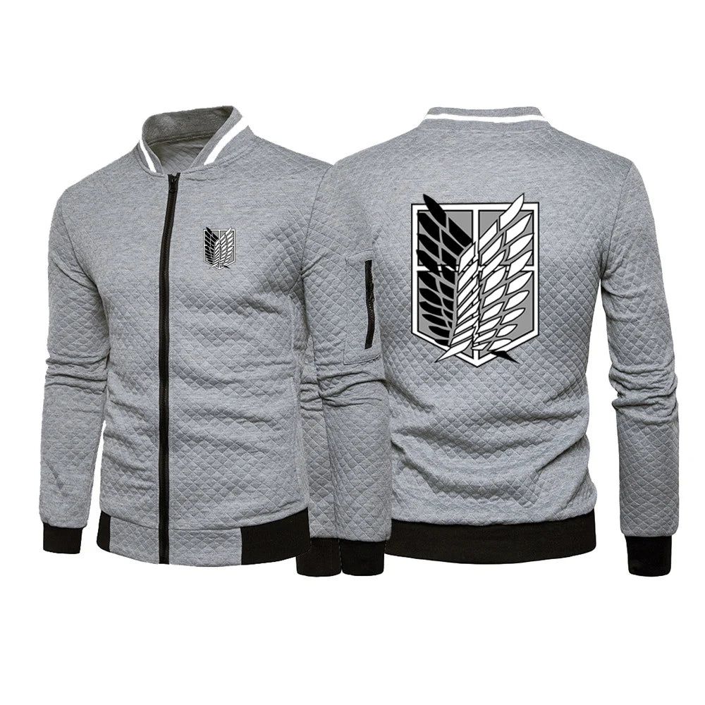 Attack on Titan: Loose Comfortable Jacket Spring And Autumn Man's Cardigan Zipper Hoodies Attack on Titan Logo Print Coat