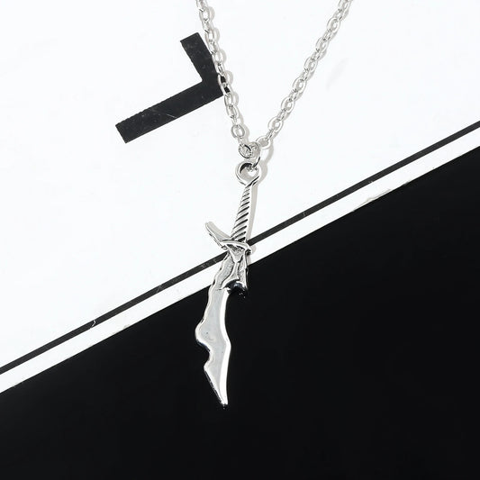 Solo Leveling: Necklace Short Blade Pendant Necklace Sung Jin-woo Yoo Jin-ho Necklace Jewelry Cosplay Props Gifts