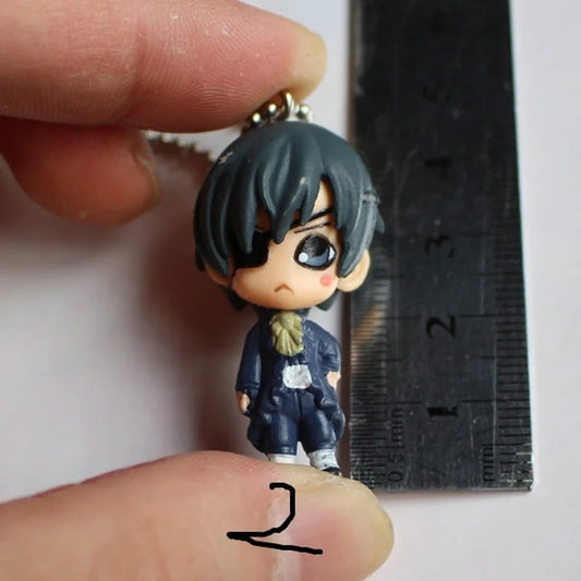 Black Butler: Mini Figure Model Toy Keychain Sebastian Ciel Grell Character Collectible Doll For Bag Decoration Keychain