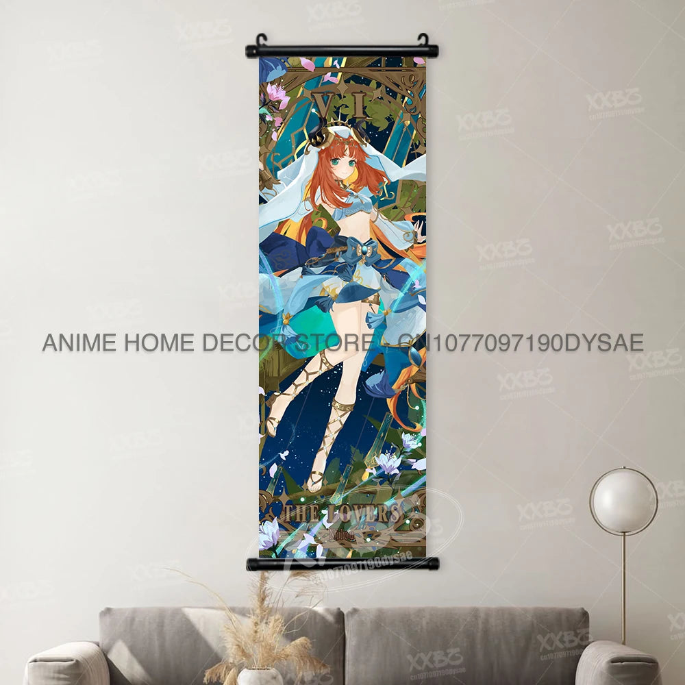 Genshin Impact: Posters Kamizato Ayaka Home Decor Klee Decorative Painting Barbara Scrolls Picture Arataki Itto Wall Artwork Sayu