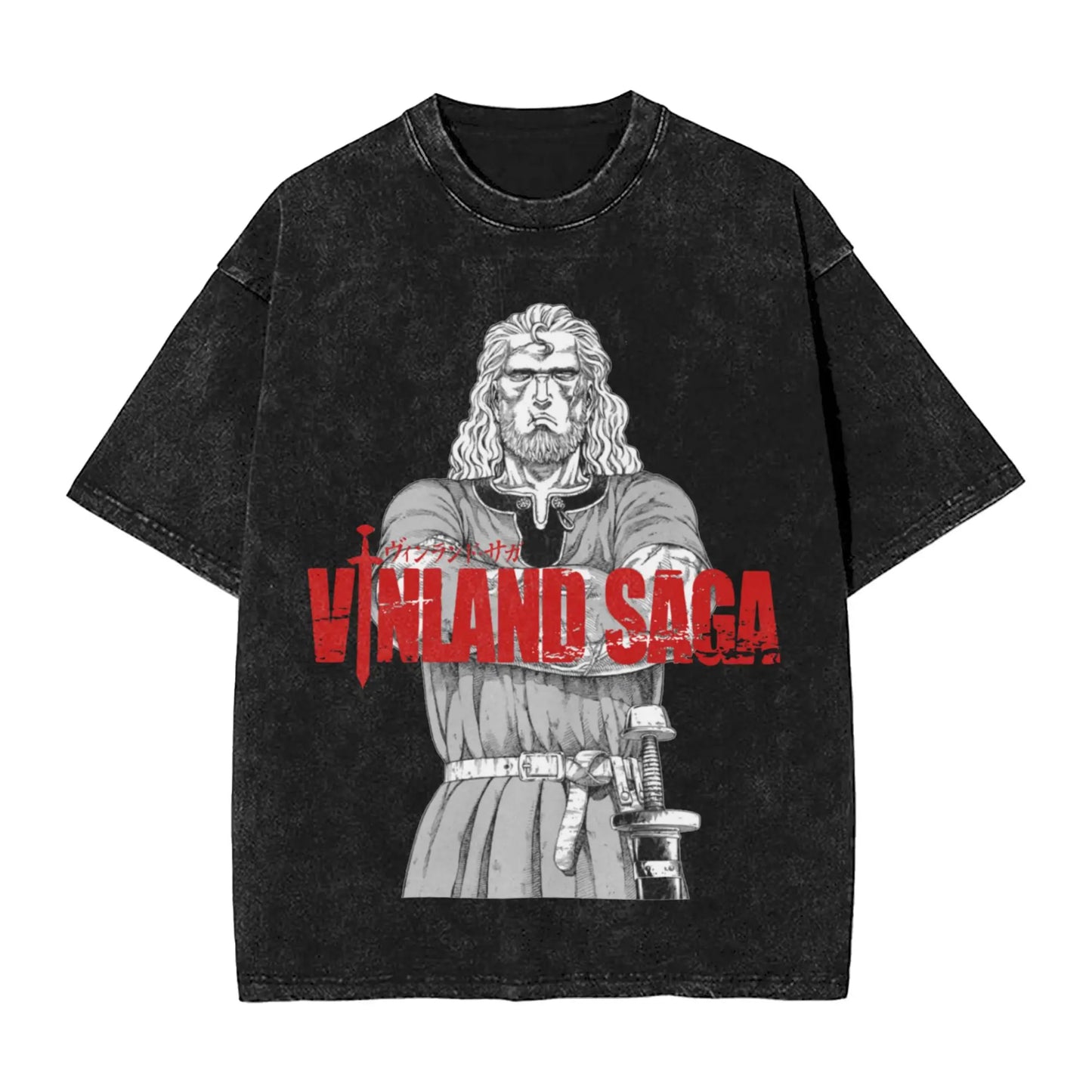 Vinland Saga: T Shirt Hip Hop Washed 100% Cotton Oversize T-Shirts Streetwear Summer Tee Shirt