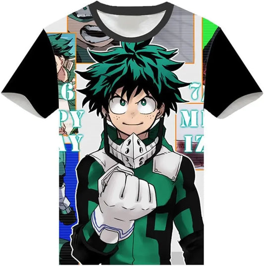 My Hero Academia: 3D Print T-Shirt Cosplay Costume Short Sleeve Pullover Tee Top Shirts
