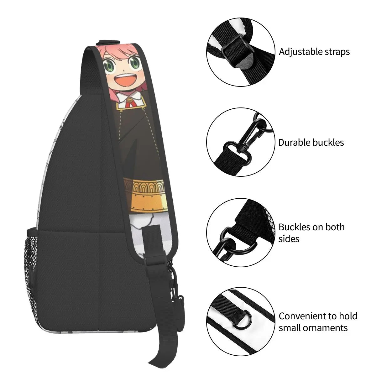 Spy X Family: Crossbody Sling Bag Small Chest Bag Anime Anya Forger Shoulder Backpack Daypack for Hiking Travel Travel Pack