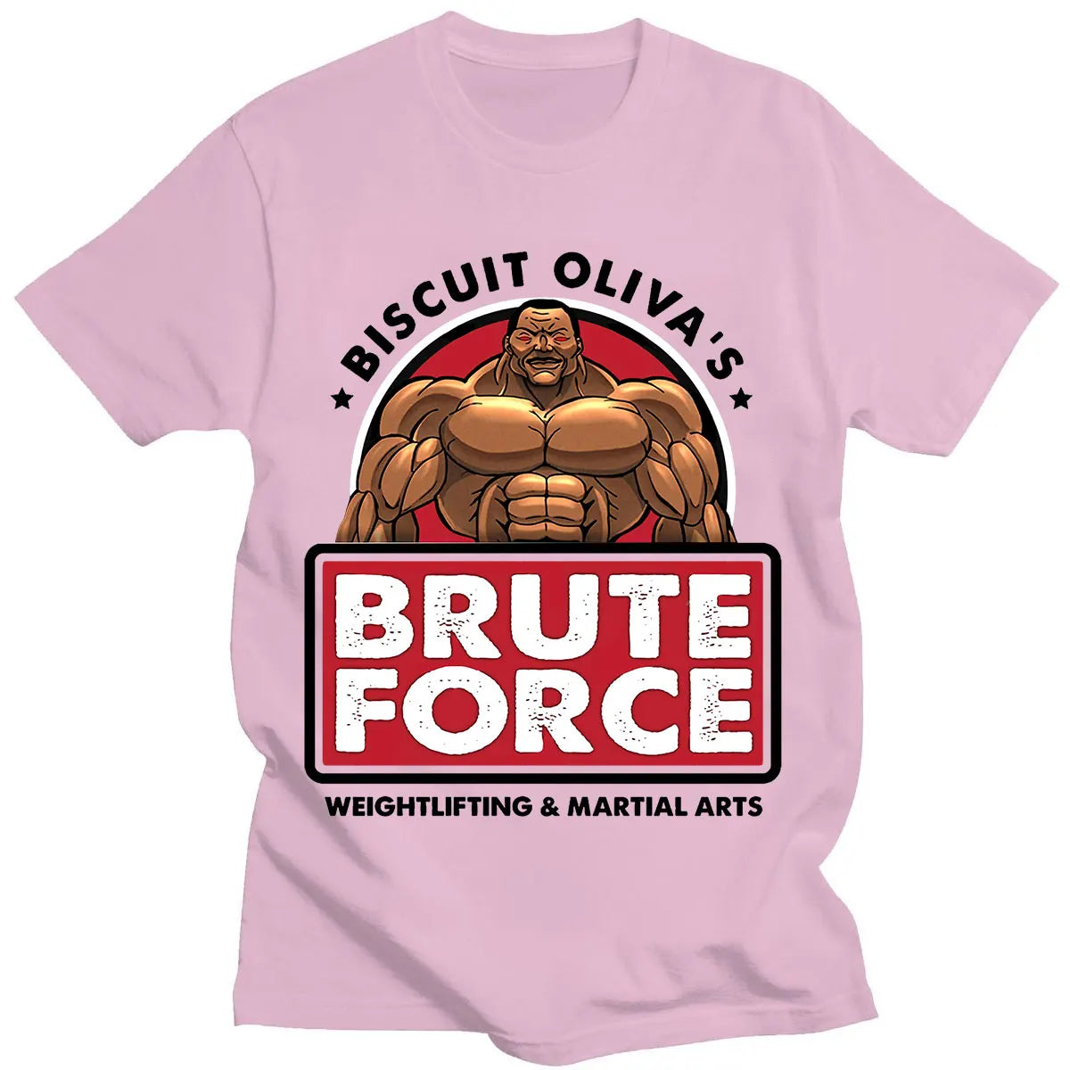 Baki: Biscuit Oliva Brute Force Newest TShirts Grappler Baki Hanma Yujiro Dou Manga Men Harajuku Fabric Streetwear Round Neck T Shirt