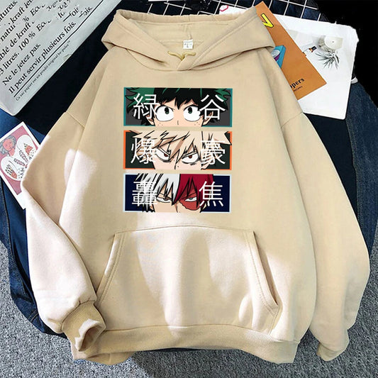 My Hero Academia: Autumn Winter Fashion Long-Sleeved Sweater Anime Deku Bakugou Katsuki Todoroki Shoto Outdoor Sports Hoodie