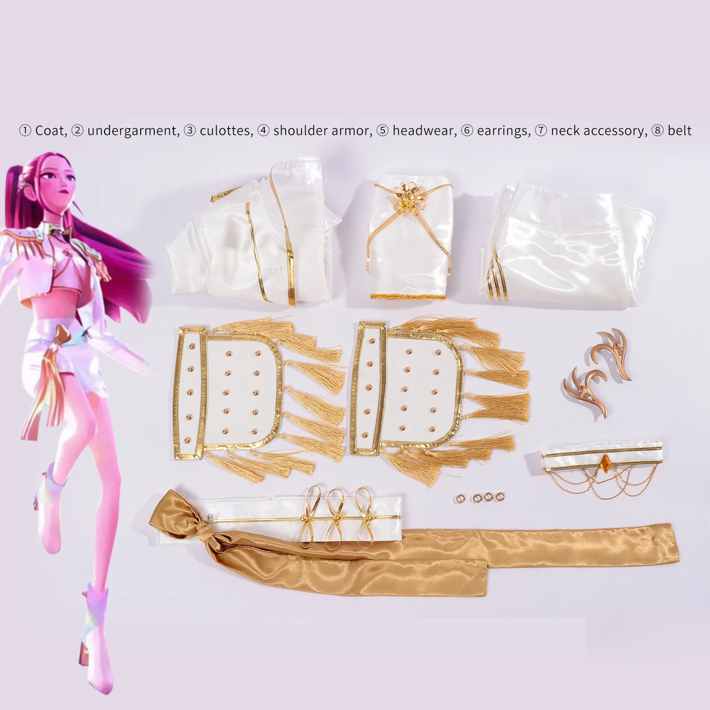 K-Pop Mira Rumi Zoey Cosplay Anime Demon Hunters Cosplay Costume Woman Black/White Gold Party Stage Play Uniform Girl Suit