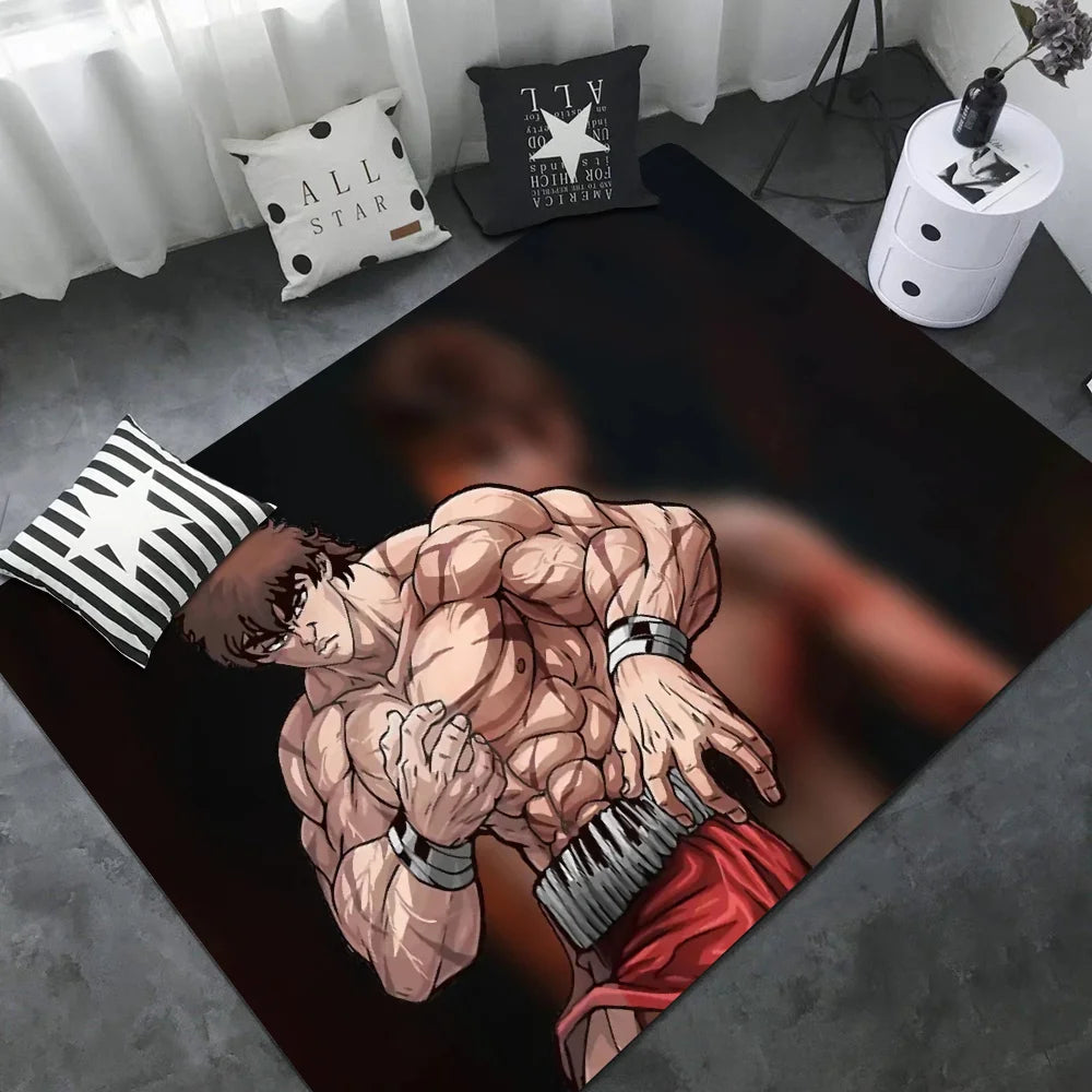 Baki Hanma: Yujiro Manga Hallway Carpet INS Style Soft Bedroom Floor House Laundry Room Mat Anti-skid Bedside Area Rugs