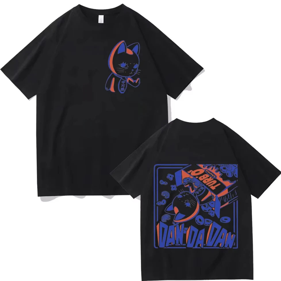 Dandadan: Turbo Granny Cat Graphic T Shirt Fashion Cartoon Oversized T-shirt Men Women Vintage Casual Cotton T-shirts