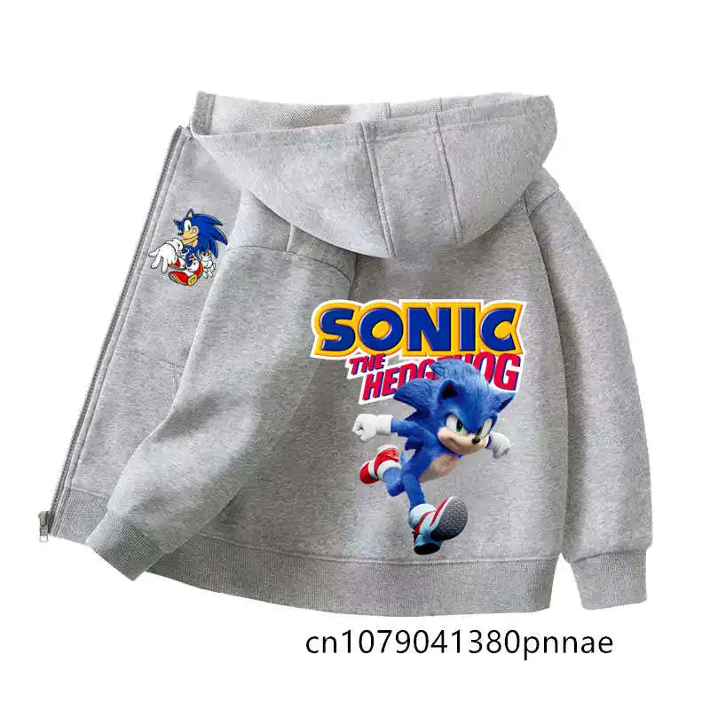Sonic The Hedgehog: Zipper Hoodie Set Zipper Hoodie Fashion Coat Kids Cartoon Teen Tracksuits Toddler Clothe Sport Suit